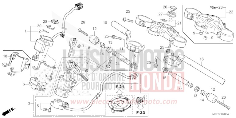 TUYAU DE GUIDON/PONT SUPERIEUR von CBR1000RR "Fireblade" GRAND PRIX RED (R380) von 2018